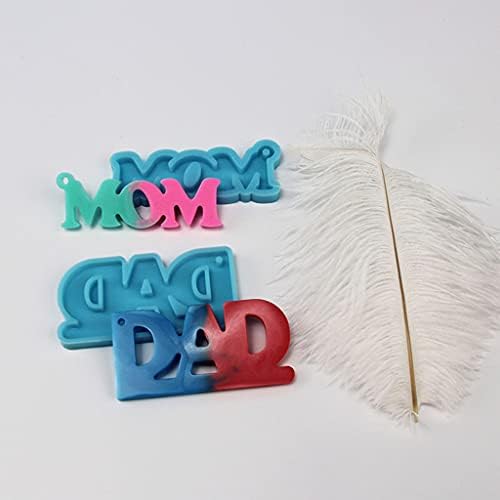 2 Pcs DAD and MOM Keychain Epoxy Resin Mold Earrings Pendant Silicone Mould Silicone - Image 7