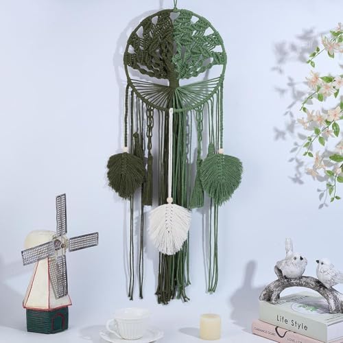 Tree of Life Macrame Kit for Adults Beginners Dream Catcher Macrame Leaf Wall Hanging Kits Decor with Video Tutorials Handmade Woven Boho Home Decor for Bedroom Dorm Decoration - Image 5
