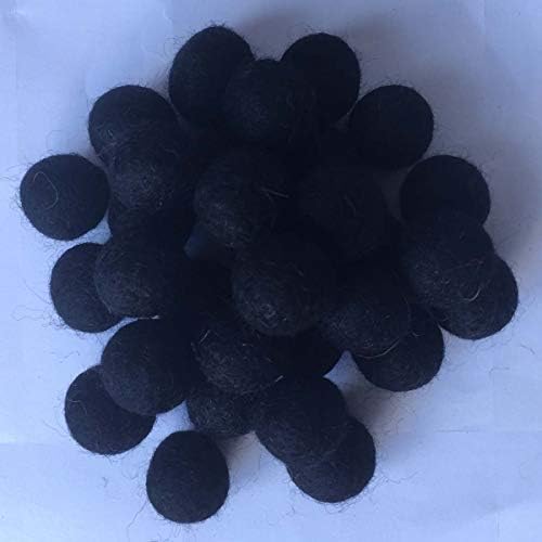 Elaine Room 2cm 20mm Wool Felt Balls Beads 100% Natural Wool Felting Woolen Felted Fabric for Home Decor Dream Catcher DIY Garland Crafts Handcrafts Project DIY (Black 50pcs) - Image 2