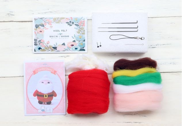 Wizardi Beginner Needle Felting Kit for Adults - Santa. Christmas Felting Kit 7x5.5x4.5cm. Felting Tools. Wool Felting Supplies. Felt Crafts. Wool Felt. F07N8-W11 - Image 5