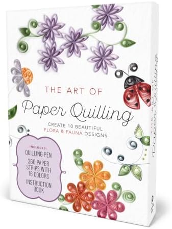The Art of Paper Quilling Kit: Create 10 Beautiful Flora and Fauna Designs - Includes: Quilling Pen, 360 Paper Strips with 16 Colors, Instruction Book - Image 7