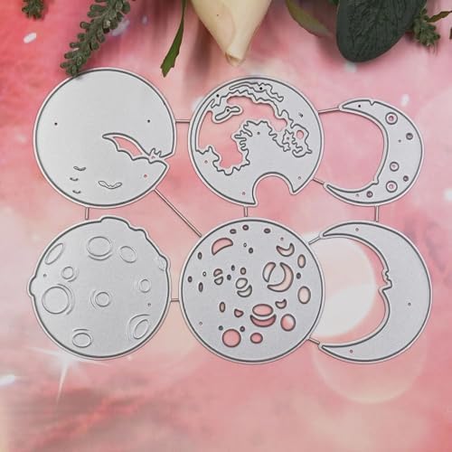 6Pcs/Set Halloween Moon Die Cuts for Card Making, Halloween Cutting Dies for DIY Scrapbooking Photo Album Decorative Embossing Paper Dies for Card Making Templated - Image 5