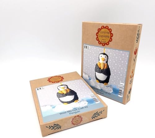 Wizardi Beginner Felt Craft Mini Kit for Adults - Penguin. Bird Felting Kit 7x9cm. Felting Tools. Wool Felting Supplies. Wool Felt. MKPGN1F Corinne Lapierre - Image 5