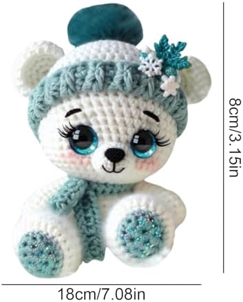 FRANDEK DIY Green Bear Crochet Kit for Adults, Cute Plush Animal Set - Image 7