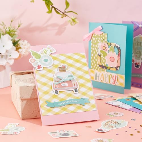 FREEBLOSS Set of 15 DIY Greeting Card Kit Card Making Kit Travel Theme Handmade Greeting Card Making Kit for Birthday Holiday Invitation Card Making Supplies 15 Cards 15 Envelopes - Image 7