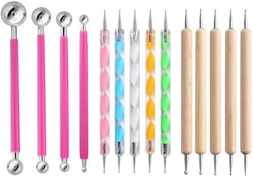 14Pcs Ball Stylus Pottery Tool Set, Pink Embossing Tool, Dual-Ended Multi-Size Clay Sculpting Dotting Tools, Professional Modeling Tools for Pottery, Polymer Clay, Nail Art, Fondant & DIY Crafts - Image 5