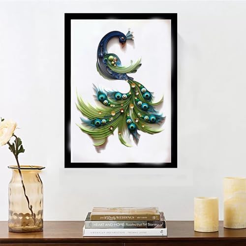 Peacock Paper Quilling Kit Paper Quilling Adult Craft Great for DIY Craft Workshop,Home Decoration, Birthday Gift,Adult Friend interaction.It's Suitable for Adult and Craftsmen.Creative Stress Reliee. - Image 6