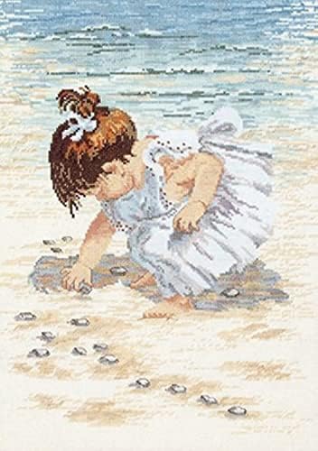 Janlynn Counted Cross Stitch Kit, Collecting Shells, 12" x 16" - Image 3
