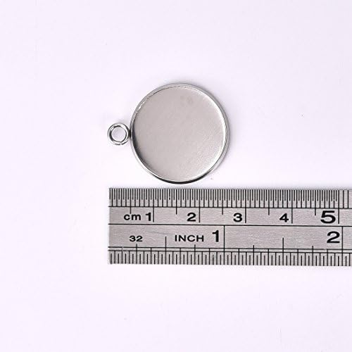 LANBEIDE 30Pcs Round Pendant Blank Tray with 30Pcs Clear Glass Cabochons - Image 6