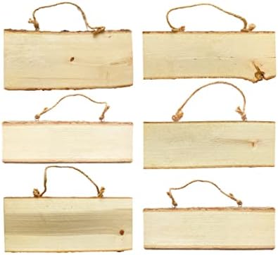6-Pack Wood Signs Basswood Rectangle Plaque Wooden Slice for Crafts Burning Carving (4x10x0.42 in) by Cregugua
