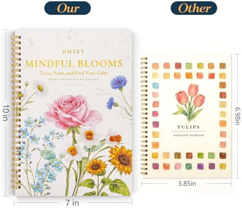 Watercolor Workbook for Beginners,18 Floral Water Coloring Book with 2 Frame,Relaxing & Easy to Paint Water Coloring Book with 24 Colors-Perfect for Gifting to Creativity & Joy for Adults - Image 7