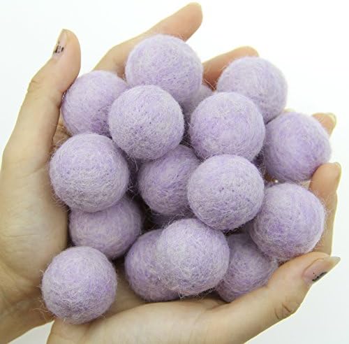 Zasy 30mm Needle Wool Felt Balls Foam Filled Wool Felt Pom Pom Home Decor DIY (Lavendar) - Image 4