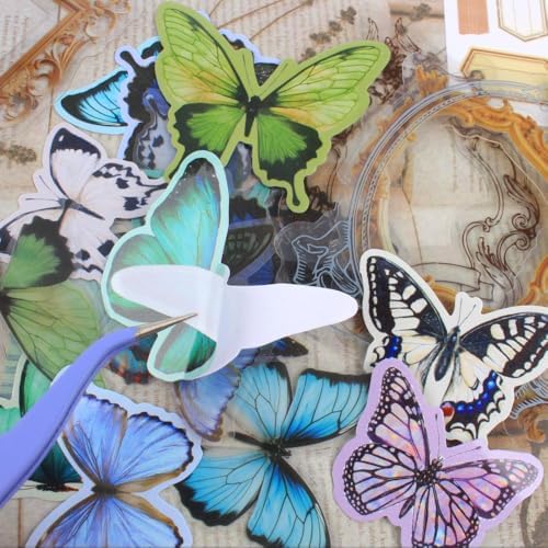 Diuhofart Scrapbook Kits for Adults Women, Aesthetic Stationery Scrap Booking Supples Kit with A6 Grid Notebook for Junk Journal Supplies, DIY Paper Craft Art Materials - Image 7