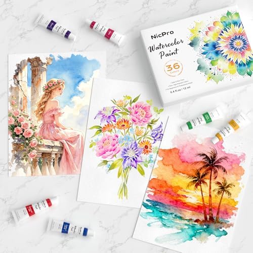 Nicpro Watercolor Paint Set for Adults, 36 Colors Watercolor Paint Tube - Image 6