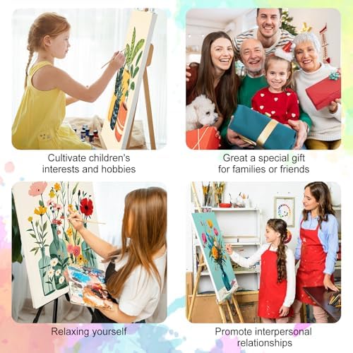 Framed Paint by Numbers Kit for Adults, Books & Wildflowers, 8 x 12 Inch - Image 7