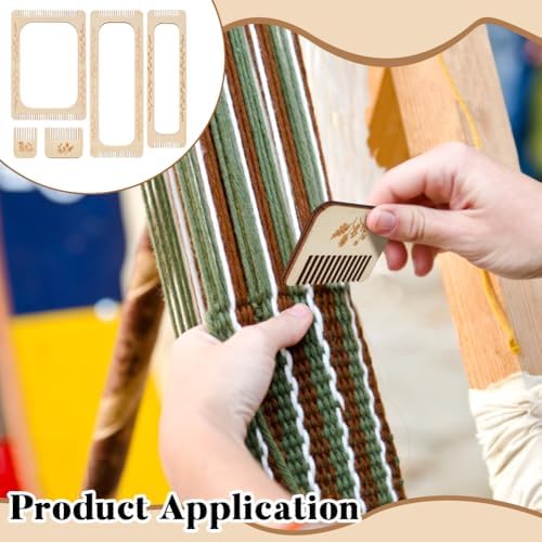 BENECREAT 5 Pcs Rectangle Weaving Loom Kit, 5 Styles Bookmark Weaving Tool, Loom Tool for Beginners and Weaving Enthusiasts - Image 5