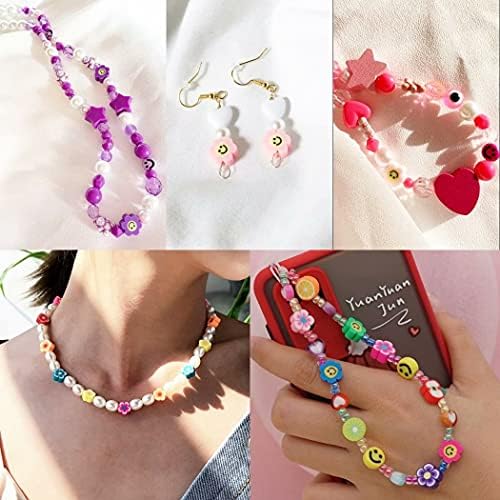 100pcs Mixed Polymer Clay Spacer Beads for Women Jewelry Making DIY Bracelet Necklace Hair Clip Accessories (Smile Face Flower) - Image 7