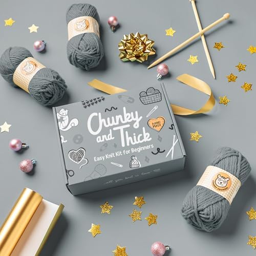 Complete Knitting Kit for Beginners - Learn to Knit Kit with Knitting Accessories Like Thick Beginner Yarn in Gray, Bamboo Needles for Beginners & More - Includes Video Tutorials & Written Guide - Image 7