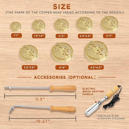 Custom Branding Iron for Wood, Food & Leather | Personalized Wood Branding Iron for Logo, Name, & Patterns | Leather Stamping Kit for Logo Making (3.5" X 3.5" Stamp Head) - Image 6