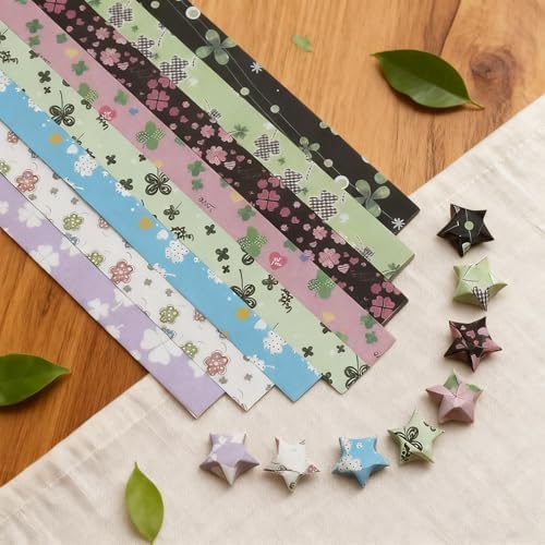 2160 Sheets Origami Star Paper Strips with 4 Different Designs, Origami Star Paper Strips Lucky Star for DIY Arts Crafting, Handicrafts (32 Color) - Image 5