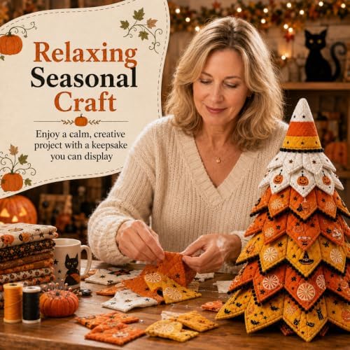 2026 New Christmas & Halloween DIY Quilted Fabric Tree Kit, 3D Layered Sewing Craft Set for Beginners, Christmas Tree Quilt Kit, Handmade Tabletop Holiday Decor, Gift for Craft Lover - Image 7