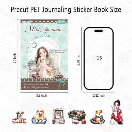 Coffee Time PET Sticker Book, 20 Sheets Die Cut Stickers - Image 6