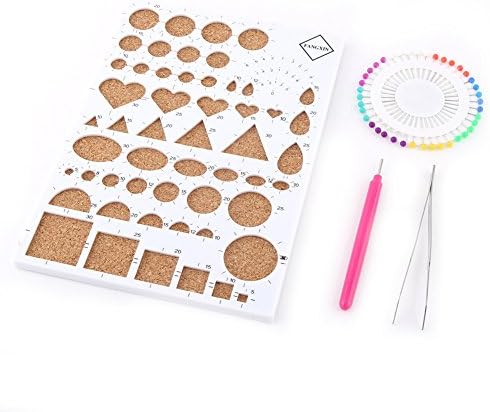 SUNGOOYUE Paper Quilling Tool Kit Plastic Wood Metal Slotted Quilling Pen with Template Board 40 Pins Tweezer for DIY Paper Craft Scrapbook Card Making Adults Beginners (White) - Image 4