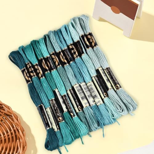 12 Skeins 6 Strands Green Embroidery Floss Thread for Jewelry - Image 7
