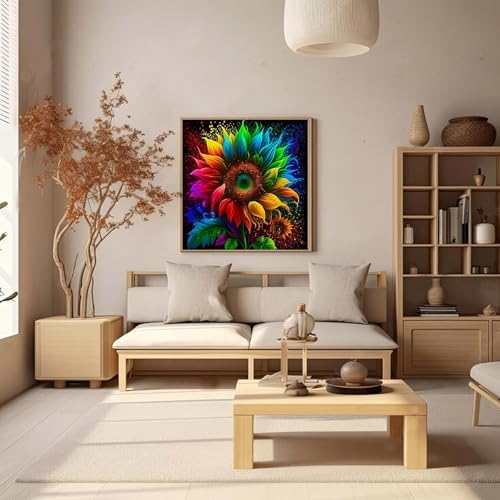 Hestarcul Flowers Adult Paint by Number Kits with Frame,Sunflower Painting Kits on Canvas,Large Color by Numbers Watercolor Gifts for Friends Home Wall Decor - Image 7