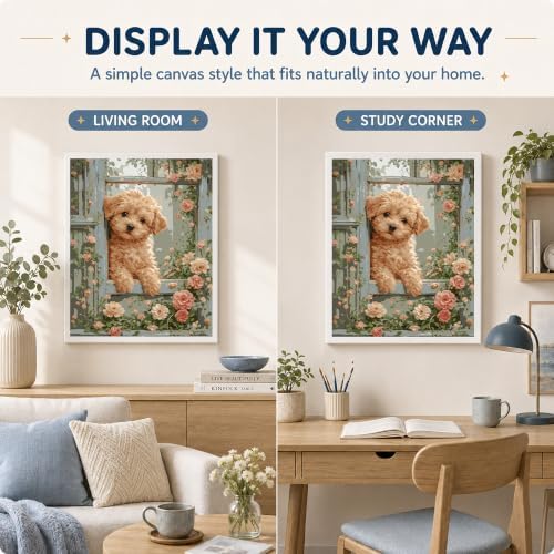 AuraDraw Dog Paint by Numbers Kit for Adults, Dog Paint by Number Kits for Adults, Painting by Number Kits for Wall Decor 16x20 Inch - Image 6
