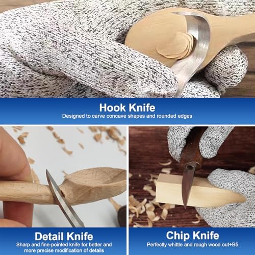 Wood Carving Kit Whittling Kit 26pcs Wood Carving Tools Knife Set with 3 Wood Carving Knives 8 Detail Knives 8 Blocks, Whittling Kit DIY Hobbies for Beginners Adults Kids - Gift for Men Teens - Image 6