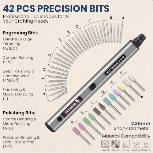 ARROWMAX Engraving Pen for Metal Wood Glass Plastic with OLED, 30000 RPM - Image 6