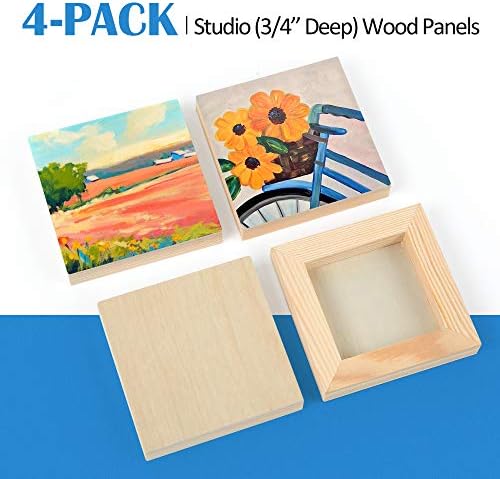Falling in Art 4 Pack 4x4’’ Unfinished Birch Wood Panels Kit for Painting - Image 6