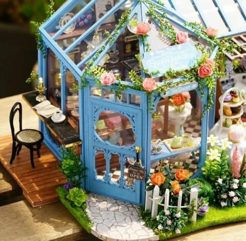 Wizardi Miniature House Kit - Rose Garden Tea House DIY Dollhouse Kit - Image 4