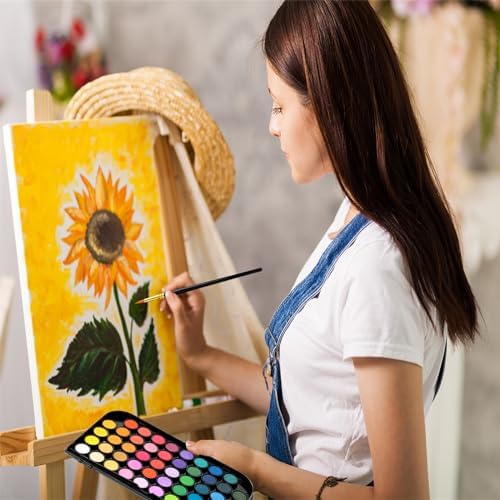 GETHPEN 48 Colors Watercolor Paint Set with 4 Brushes Pen, Travel Design - Image 7