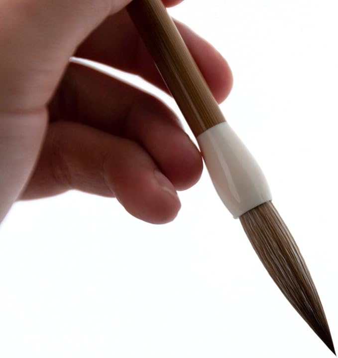 Qi Ming Wen Fang Chinese Calligraphy Brush, Weasel Hair Chinese Brushes, Calligraphy Sumi Brush for font 2-6cm, Seal/Clerical/Regular/Running/Cursive Script, Japanese Kanji. QingYi Small 1pc