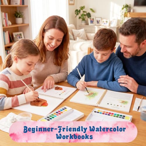 Watercolor Workbook 4 Pack,Water Colors Paint Adult Set for Beginner with Step by Step,Relaxing & Easy to Paint Water Coloring Book with 24 Colors,Perfect for Gifting to Creativity & Joy for Adults - Image 7