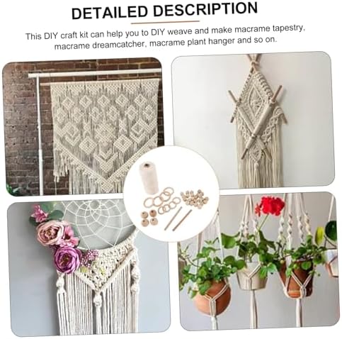 GOOHOCHY DIY Macrame Kit for Adults Complete Tapestry Material Set for Beginners with Beads and Rings for Wall Art and Plant Hangers - Image 7