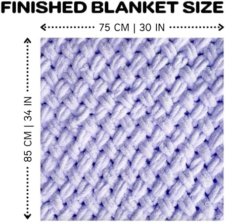 Beginner Craft Kit – Easy Loop Yarn Baby Blanket Kit for Adults & Kids, DIY Arm Knitting Kit with Soft Chenille Yarn, Perfect Handmade Gift (Lilac) - Image 7