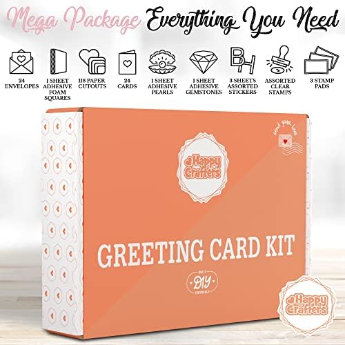Card Making Kits For Adults And Kids- 24 Blank Greeting Cards And Envelopes With Supplies And Stamp Set- Giftable DIY Greeting Card Set- Happy Birthday Holiday Baby Shower Congratulations Thank You - Image 7