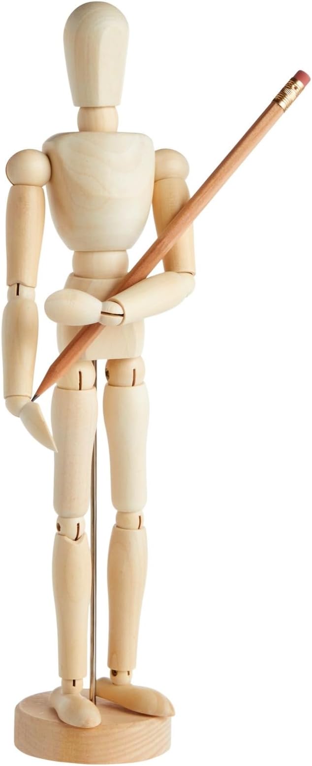 3 Pack Posable Art Figure Model, Flexible Wooden Drawing Mannequin for Artists, Sketching (13 in)