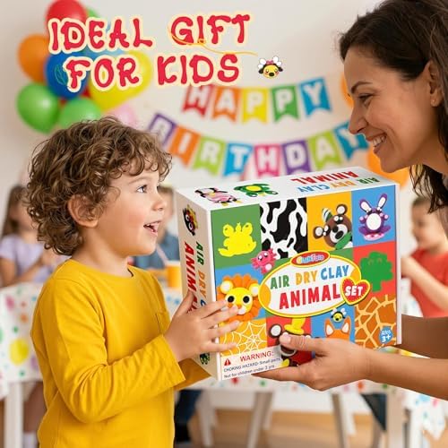 Air Dry Clay for Kids Modeling Clay Kit, 12 Boxes Model Magic Arts and Crafts for Kids with Tools & Tutorial, Non-Sticky, 3-12+ Years Boy Girl Birthday Gift, Animal Themed Party Favors Classroom Prize - Image 6