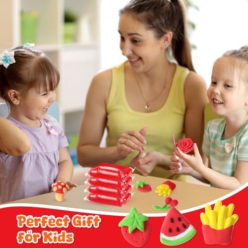 VioraWhite 72 Pcs 38oz Air Dry Clay Bulk Modeling Clay,Red - Image 6