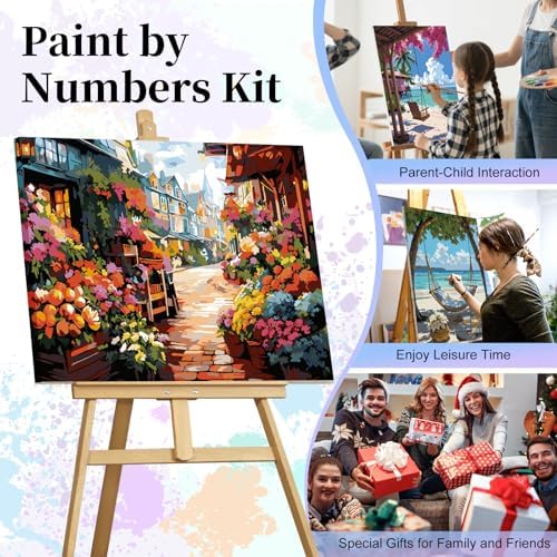 Paint by Numbers Kit for Adults, Flowers Street Number Painting Canvas Kit - Image 7