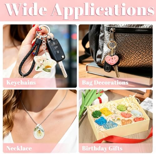 Keychain Silicone Mold, Keychain Resin Mold with Key Ring Accessory, Epoxy Resin Jewelry Molds for DIY Keychains, Necklace, Pendant - Image 7