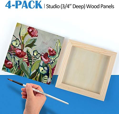 Falling in Art 4 Pack 6x6’’ Unfinished Birch Wood Panels Kit for Painting - Image 6