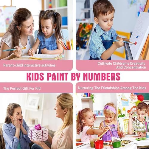 SYDYLH 6 Pack Framed Paint by Numbers Kit for Kids,Easy Acrylic Paint by Numbers Kits on Canvas,Fruit Oil Painting Paint by Number for Adults Beginners for Home Wall Decor (8x8inch) - Image 6
