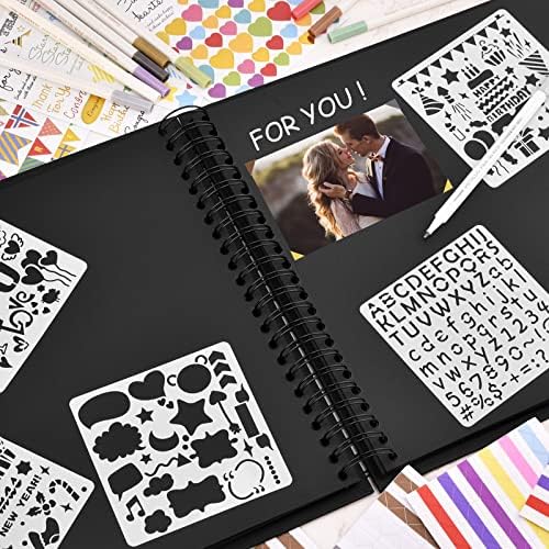 GOTIDEAL 12 x 12 Inch Scrapbook Album with 10 Metallic Markers, Black - Image 7
