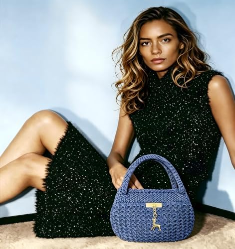 SHENJILL Phoenix Tail Bag Crochet Kit for Beginners Hand Bag Crochet Kit with Step-by-Step Videos and Written Instruction Crocheting Kits for Adults Easy Starter Yarn for Crocheting (Jeans Blue) - Image 7