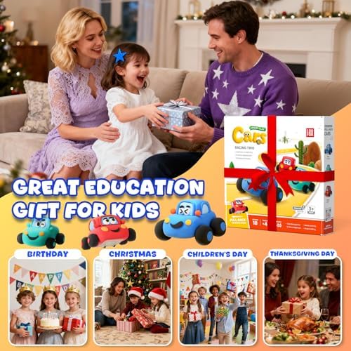 Air Dry Clay Kit for Kids - 3 Boxes Pull Back Car Making - Image 6